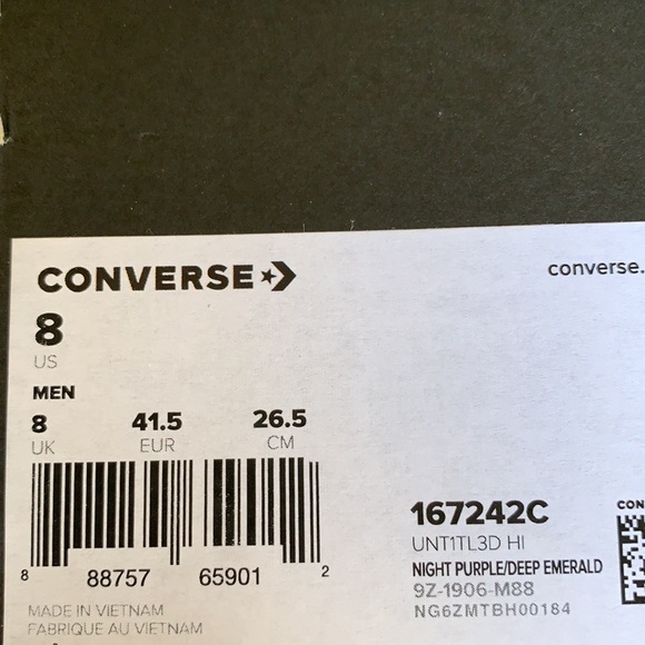 CONVERSE UNTITL3D HI Night Purple/Deep Emerald men - Picture 16 of 16